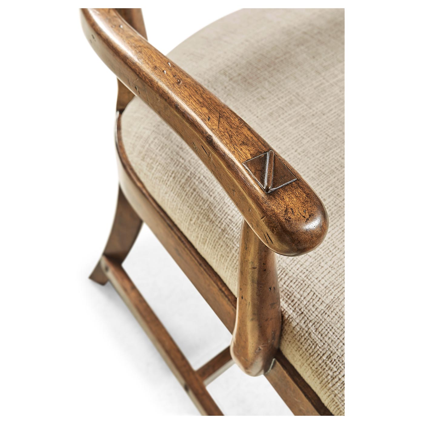 Casual Walnut Ladderback Arm Chair