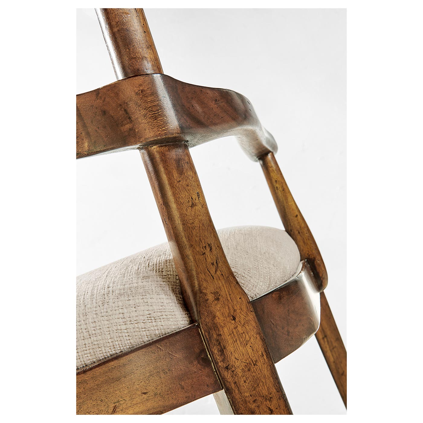 Casual Walnut Ladderback Arm Chair