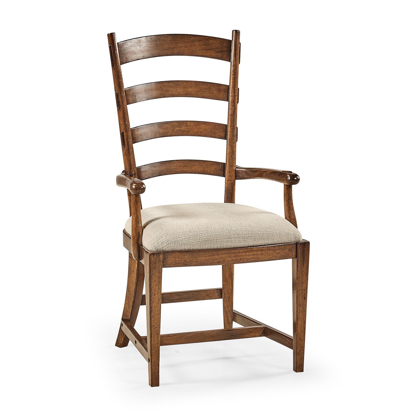 Casual Walnut Ladderback Arm Chair