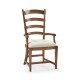 Casual Walnut Ladderback Arm Chair