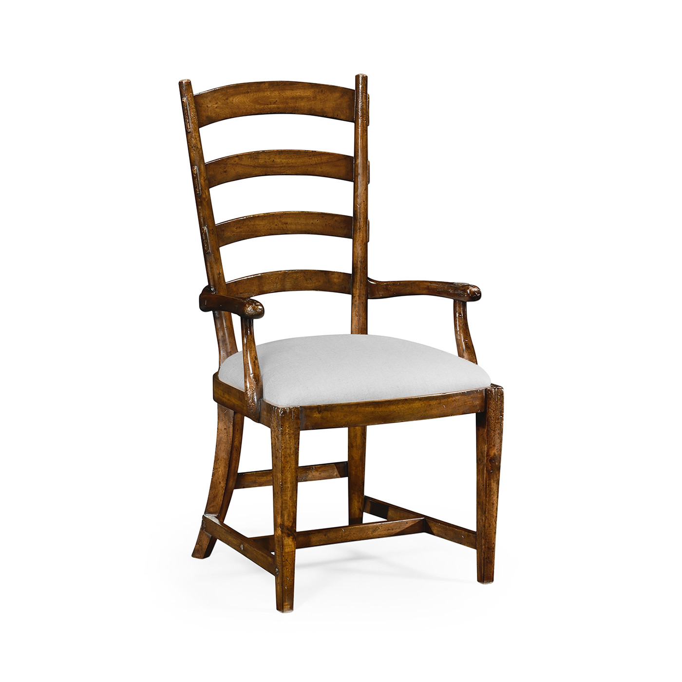Casual Walnut Ladderback Arm Chair