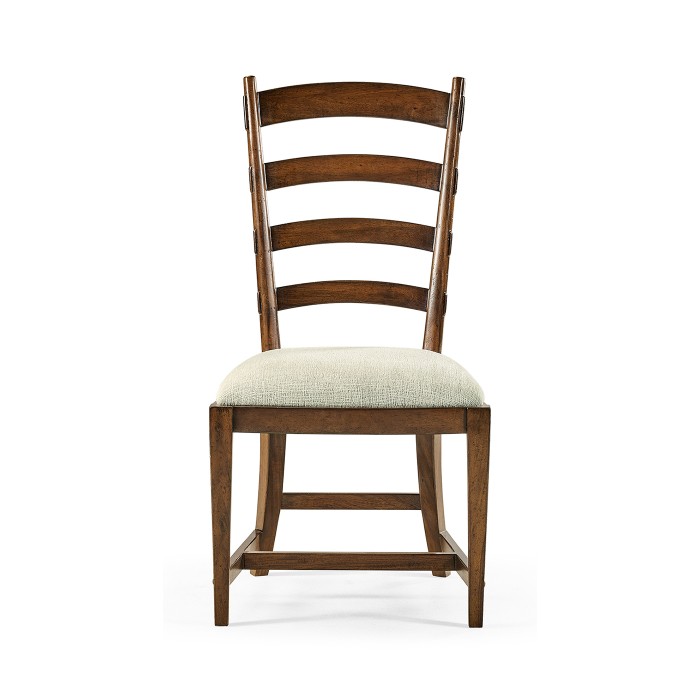 Casual Walnut Ladderback Side Chair