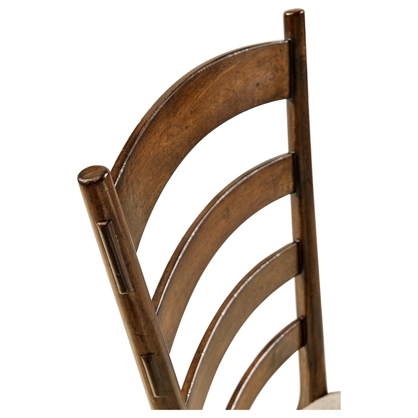 Casual Walnut Ladderback Side Chair