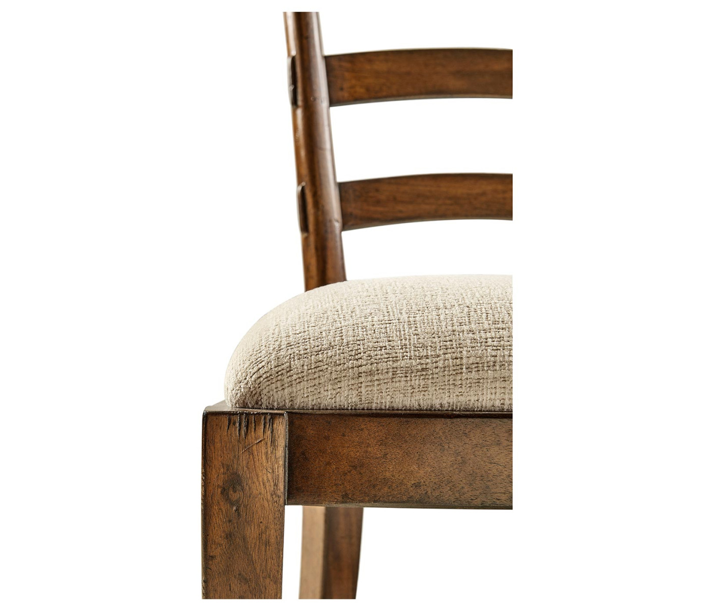 Casual Walnut Ladderback Side Chair