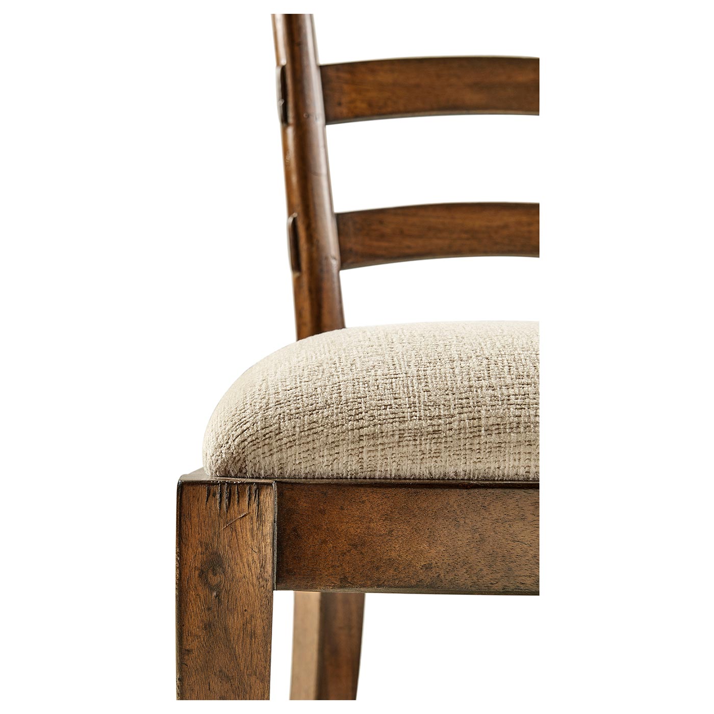 Casual Walnut Ladderback Side Chair