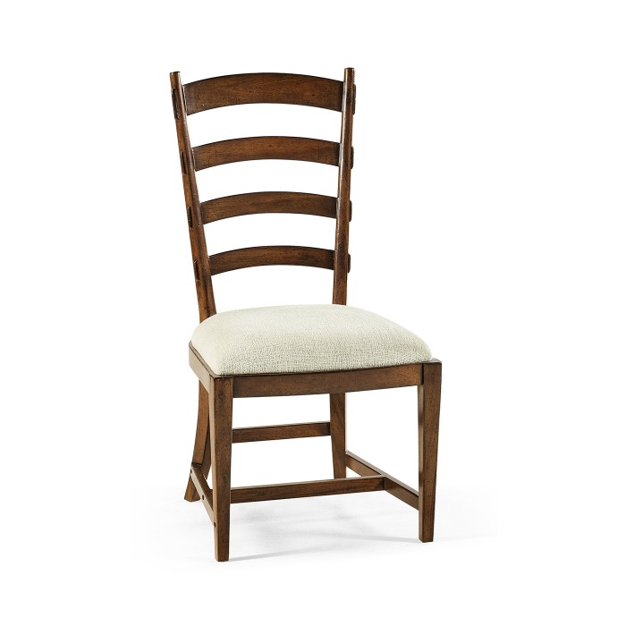 Casual Walnut Ladderback Side Chair
