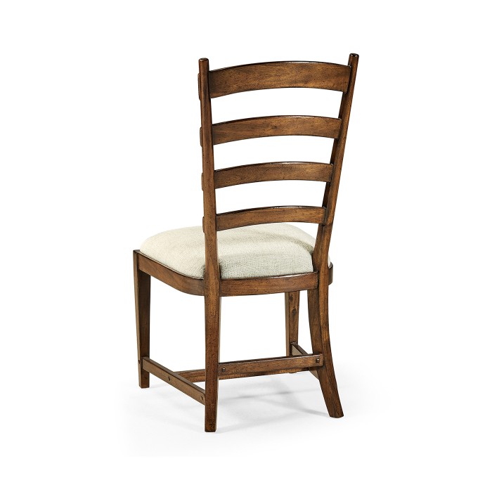 Casual Walnut Ladderback Side Chair