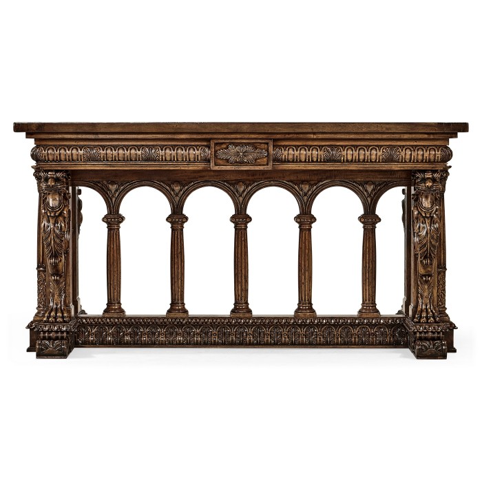 French Renaissance Style Library Table