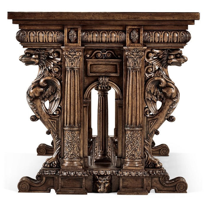 French Renaissance Style Library Table