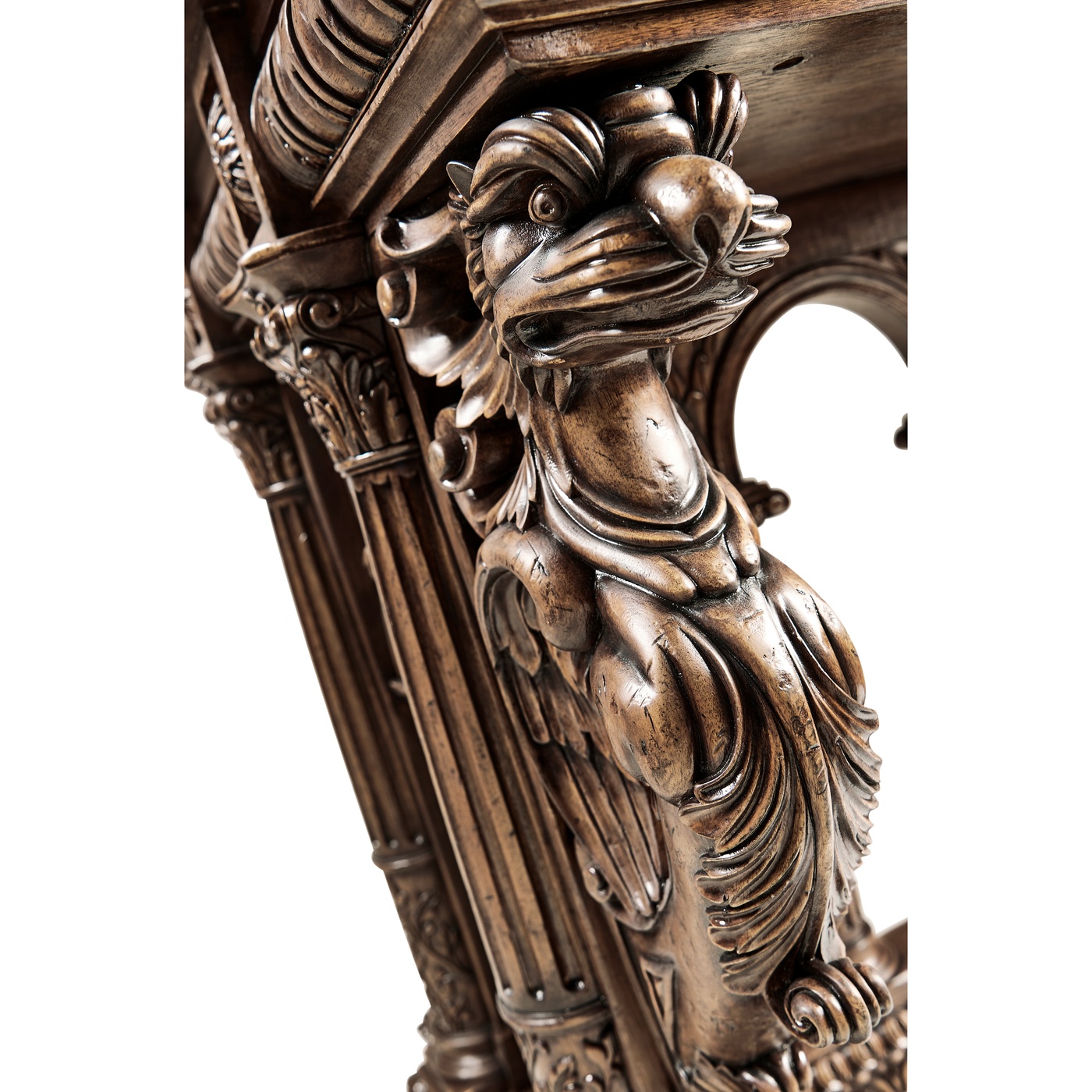 French Renaissance Style Library Table