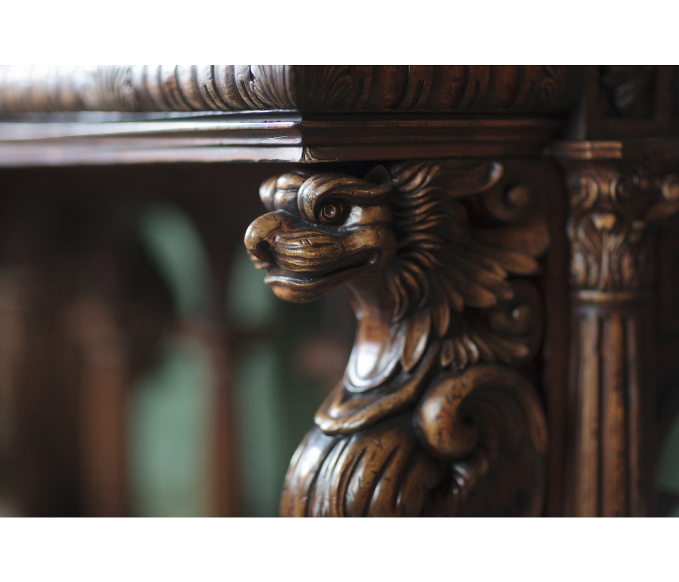 French Renaissance Style Library Table