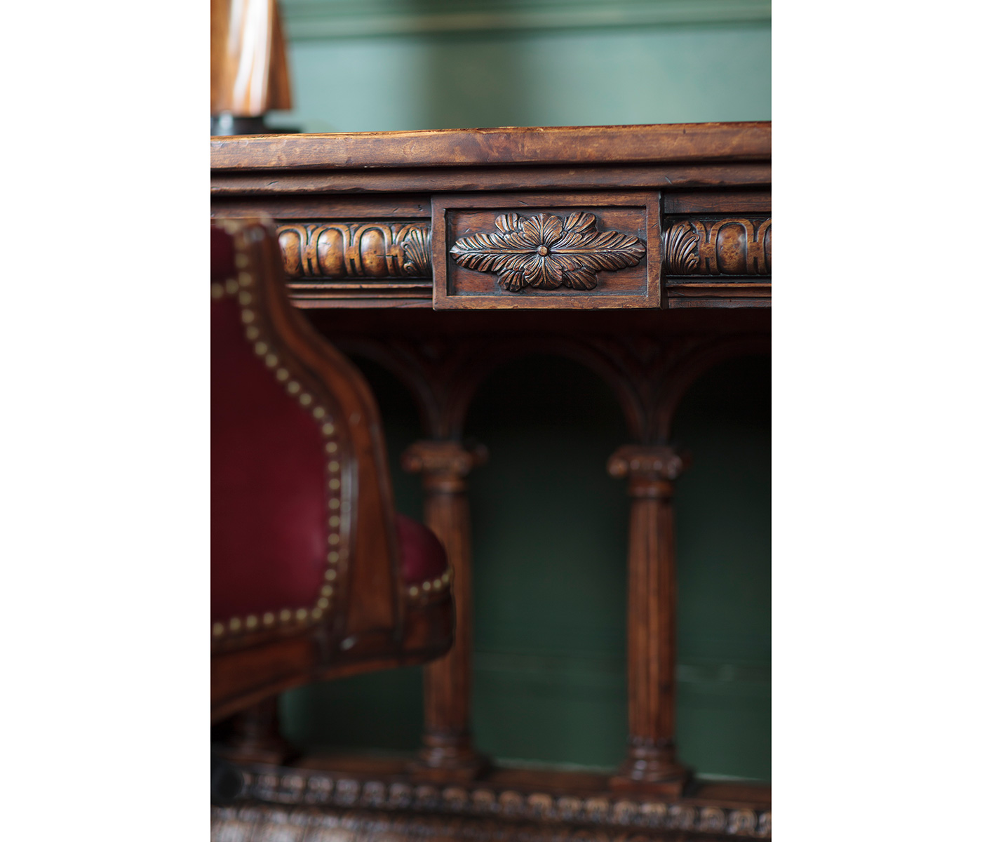 French Renaissance Style Library Table