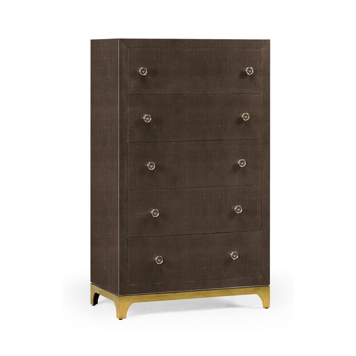 Tall chest with blazer buttons (Coffee/Gold)