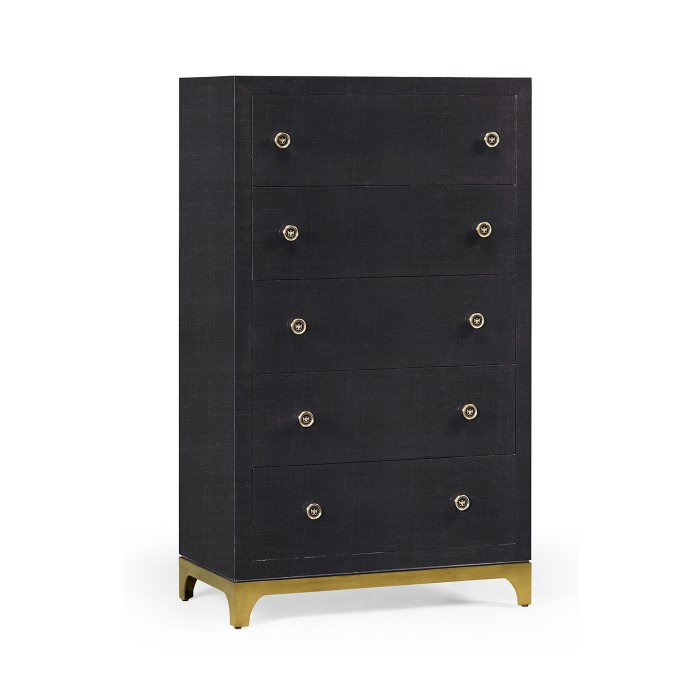 Tall chest with blazer buttons (Charcoal/Gold)