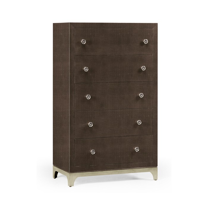 Tall chest with blazer buttons (Coffee/Silver)