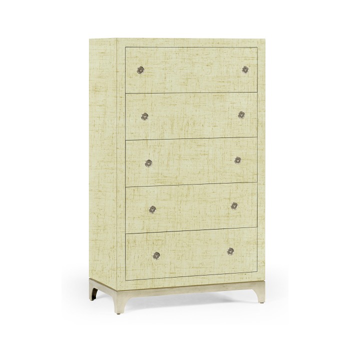 Tall chest with blazer buttons (Camomile/Silver)