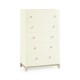 Tall chest with blazer buttons (Blanc/Silver)