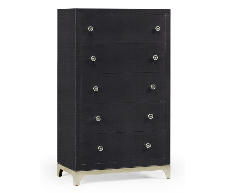 Tall chest with blazer buttons (Charcoal/Silver)