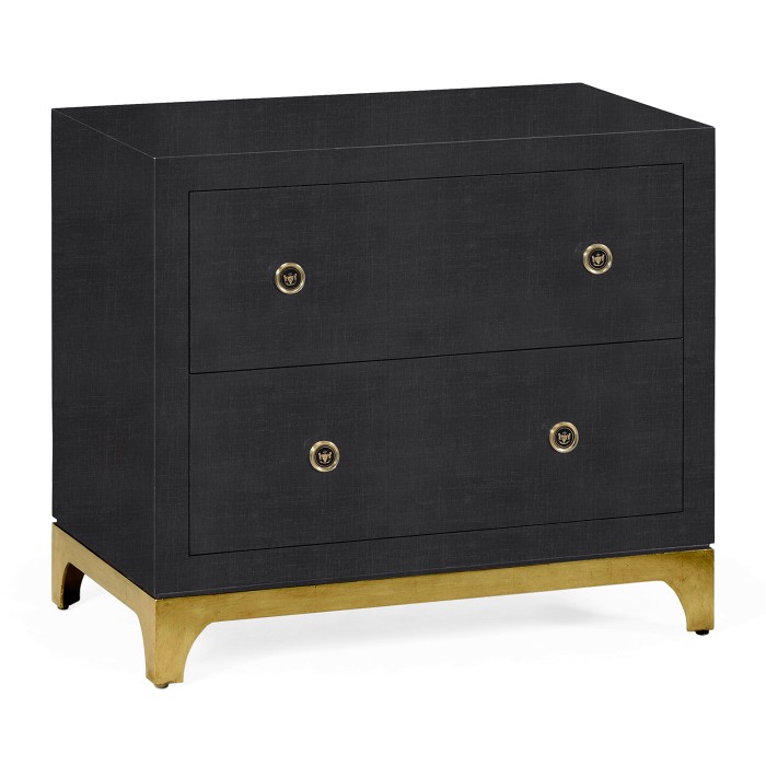 Charcoal & Gold Low Chest