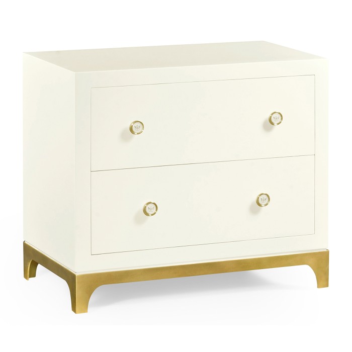 Blanc & Gold Low Chest