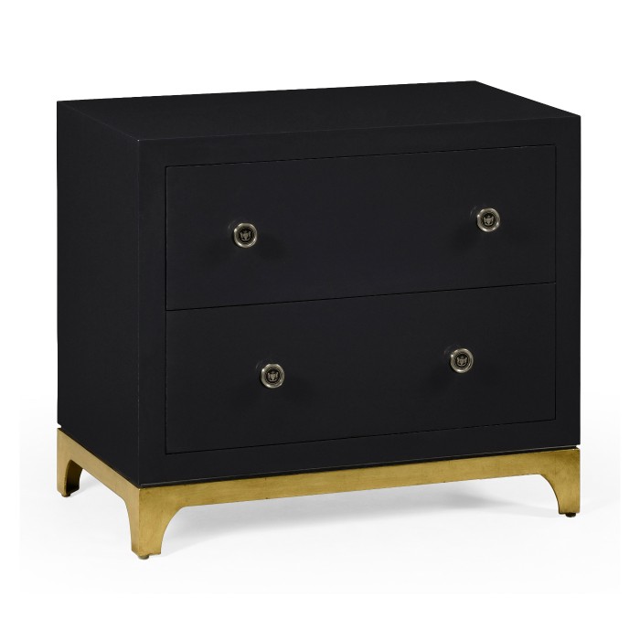Navy & Gold Low Chest