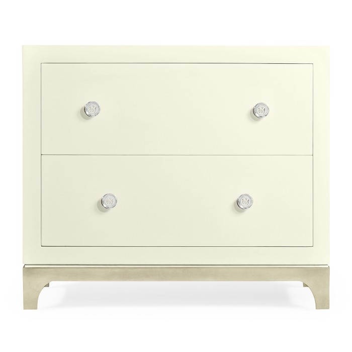 Blanc & Silver Low Chest