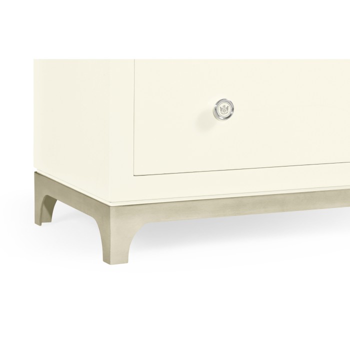 Blanc & Silver Low Chest