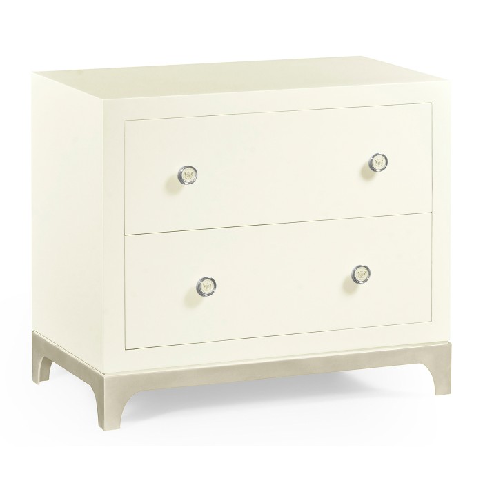 Blanc & Silver Low Chest