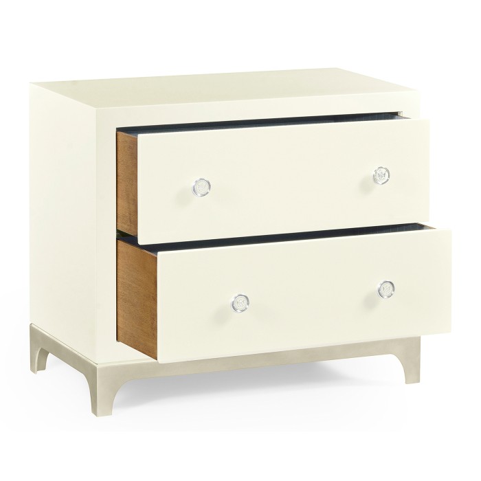 Blanc & Silver Low Chest