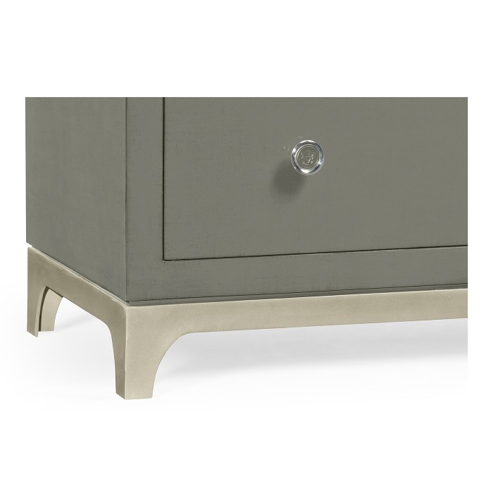Slate & Silver Low Chest