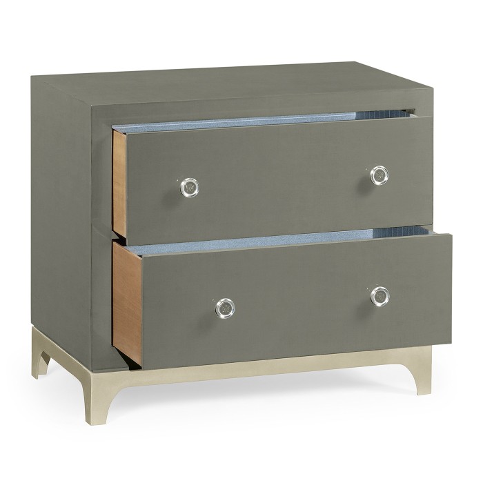 Slate & Silver Low Chest
