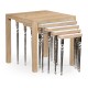 Oak and hammered iron coloured nest of tables
