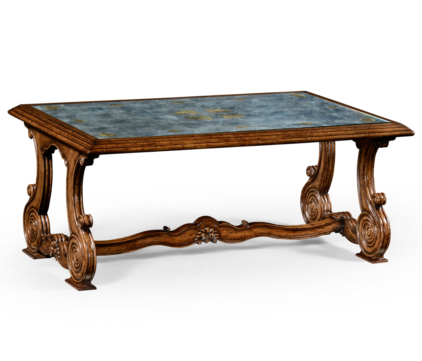 Paisley églomisé French provincial style coffee table