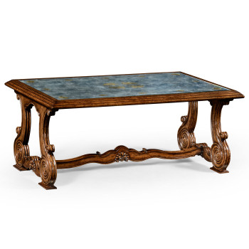 Paisley églomisé French provincial style coffee table