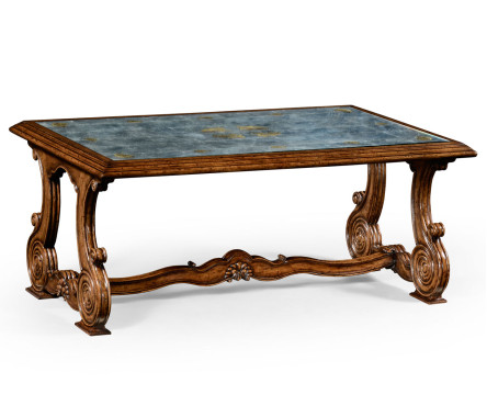 Paisley églomisé French provincial style coffee table