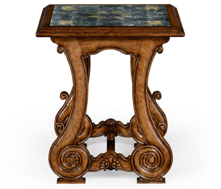 Paisley églomisé French provincial style side table