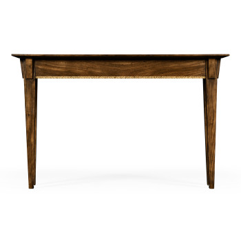 Craftsman's mahogany console with herringbone inlay detail