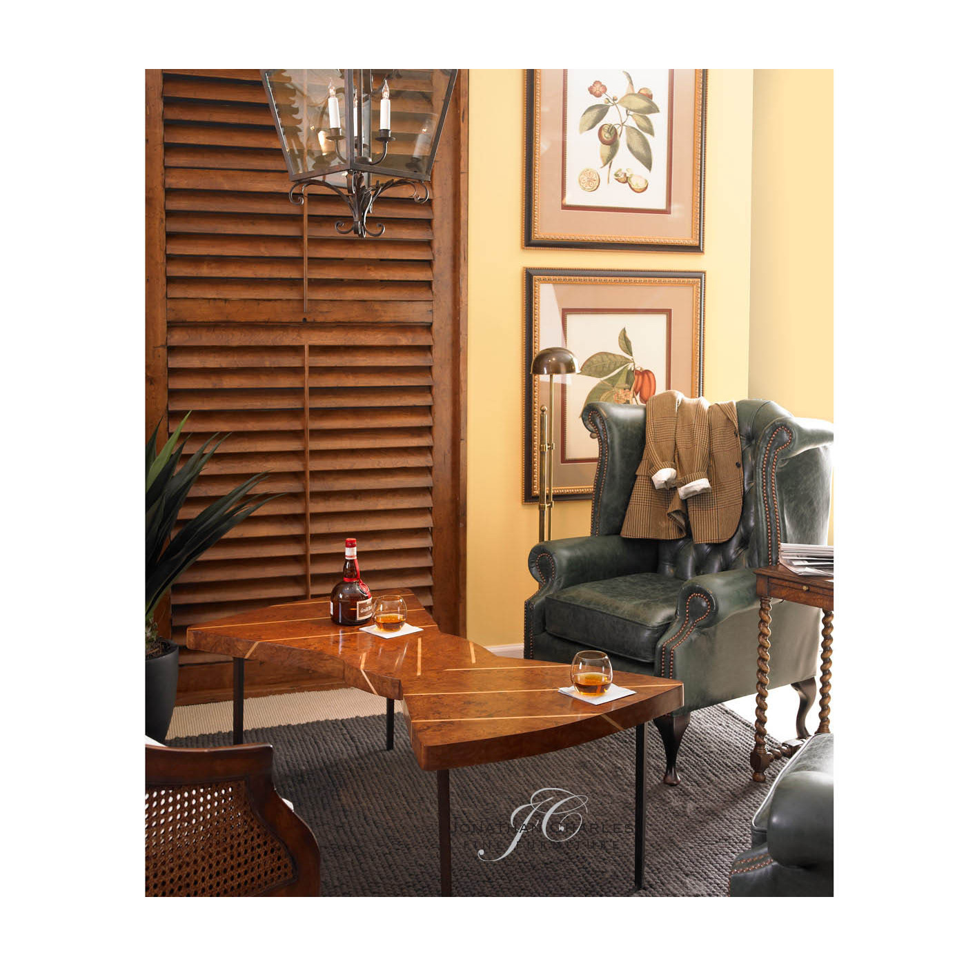 Burl Oak Bowtie Coffee Table