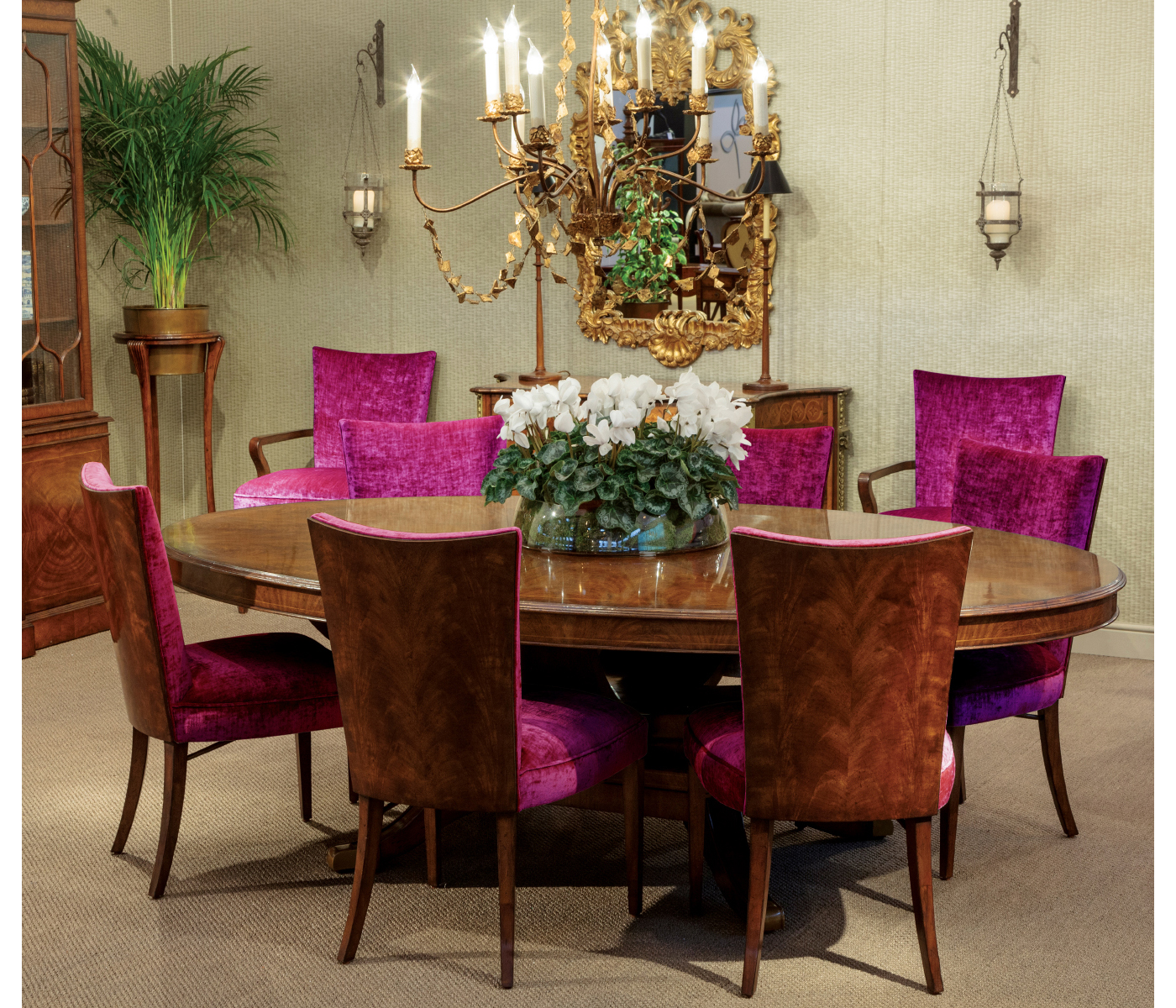 Biedermeier Style Walnut Dining Arm Chair