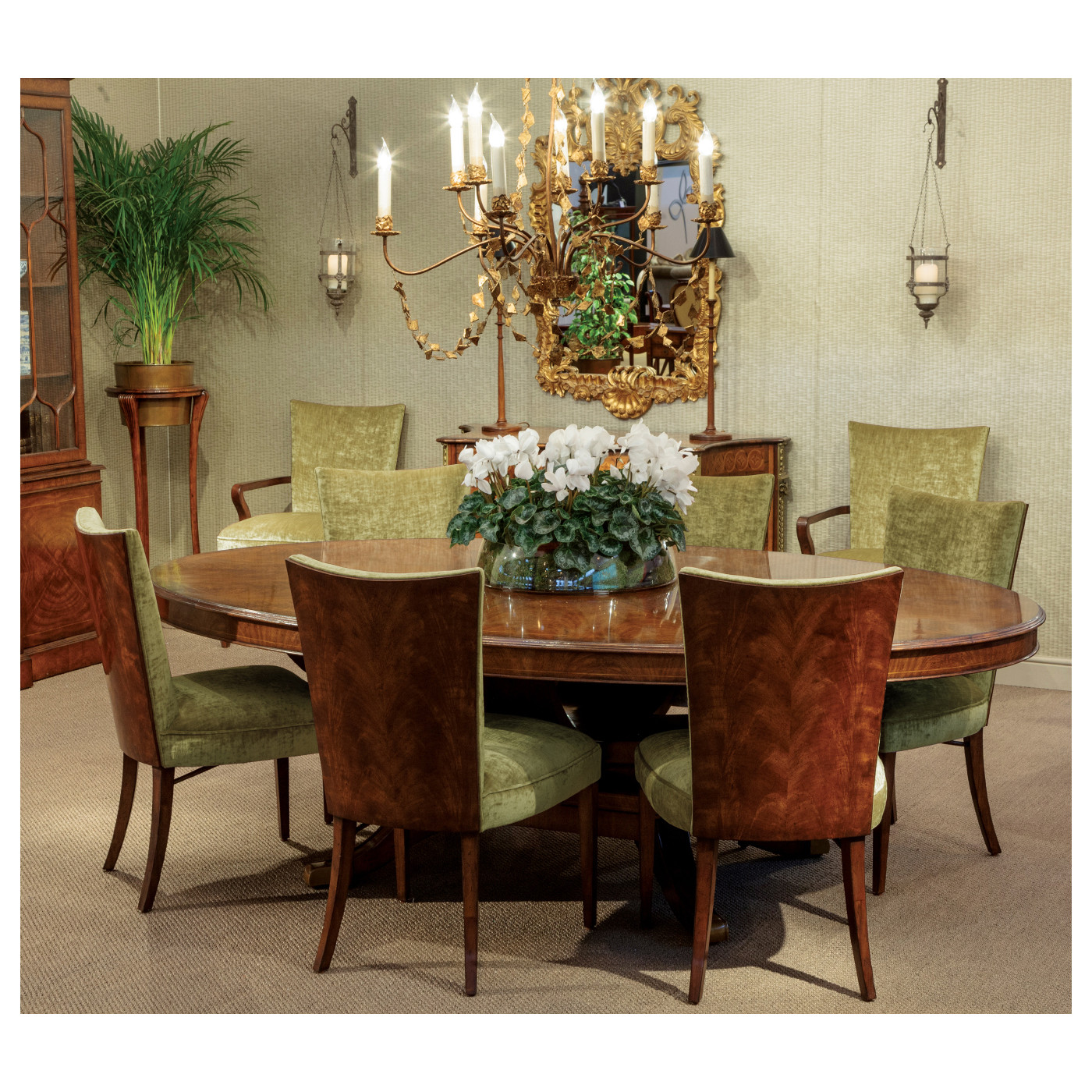 Biedermeier Style Mahogany Dining Arm Chair