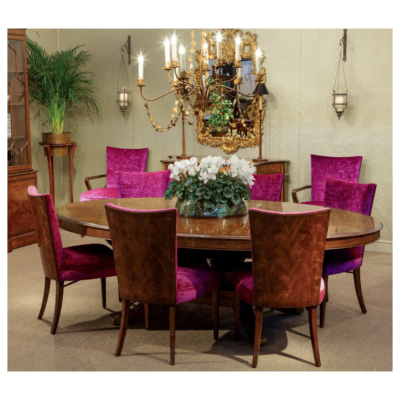 Biedermeier Style Walnut Dining Side Chair