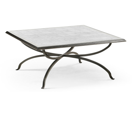 Églomisé and Bronze Square Coffee Table