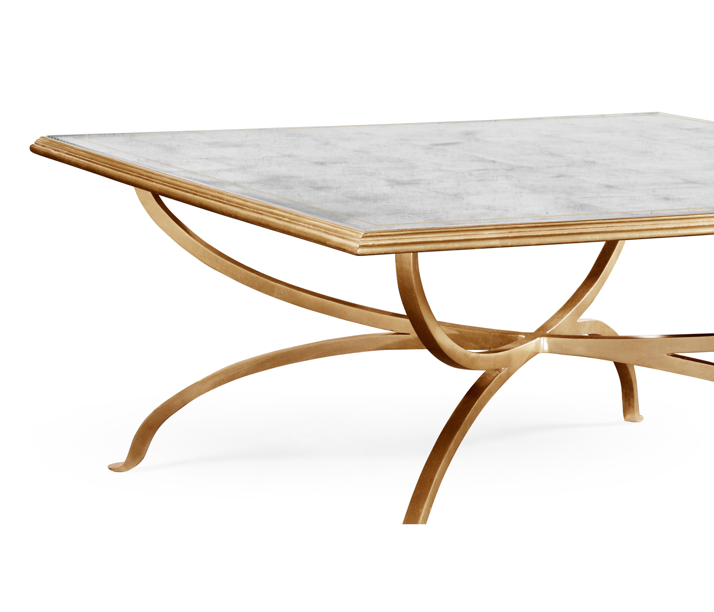 Églomisé and Gilded Square Coffee Table 