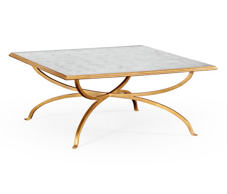 Églomisé and Gilded Square Coffee Table 