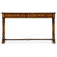 Heavily distressed parquet console with strap handles