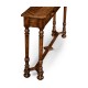 Heavily distressed parquet console with strap handles
