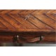 Heavily distressed parquet console with strap handles