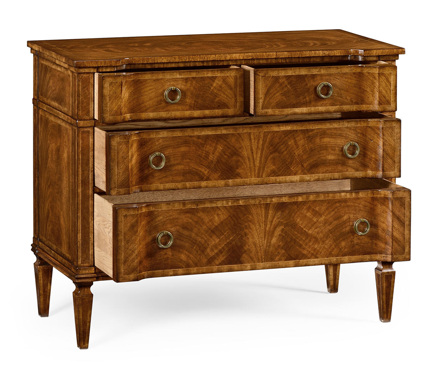 Regency Walnut Reverse Breakfront Chest