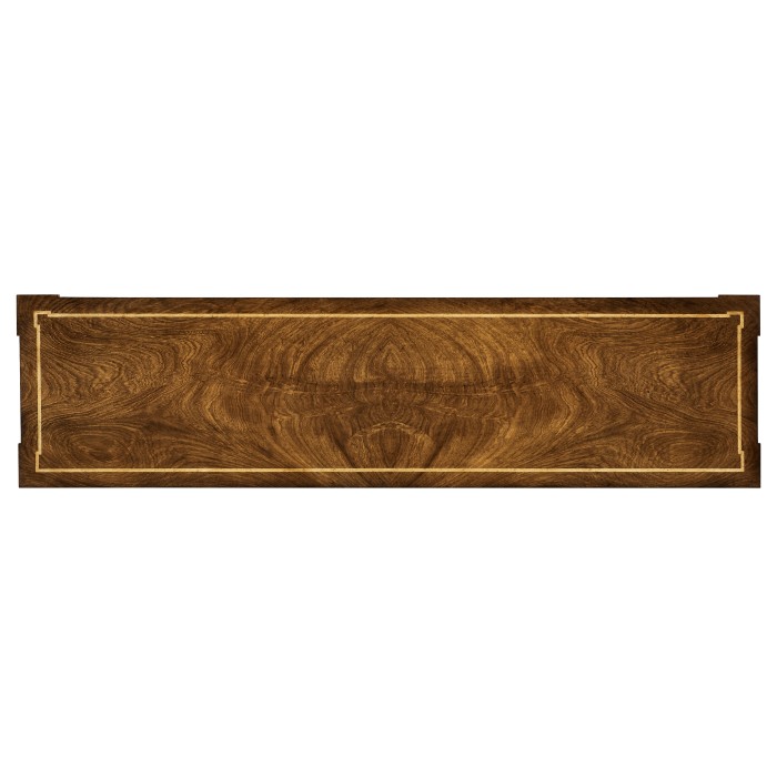 Empire style walnut two drawer console