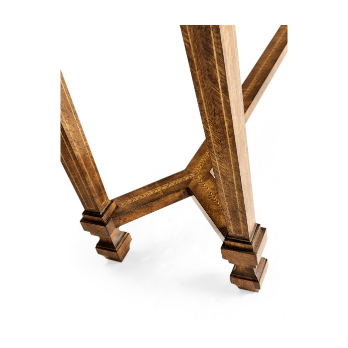 Empire style walnut two drawer console
